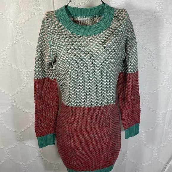 Lavand knit red and green sweater dress size M - Picture 3 of 8